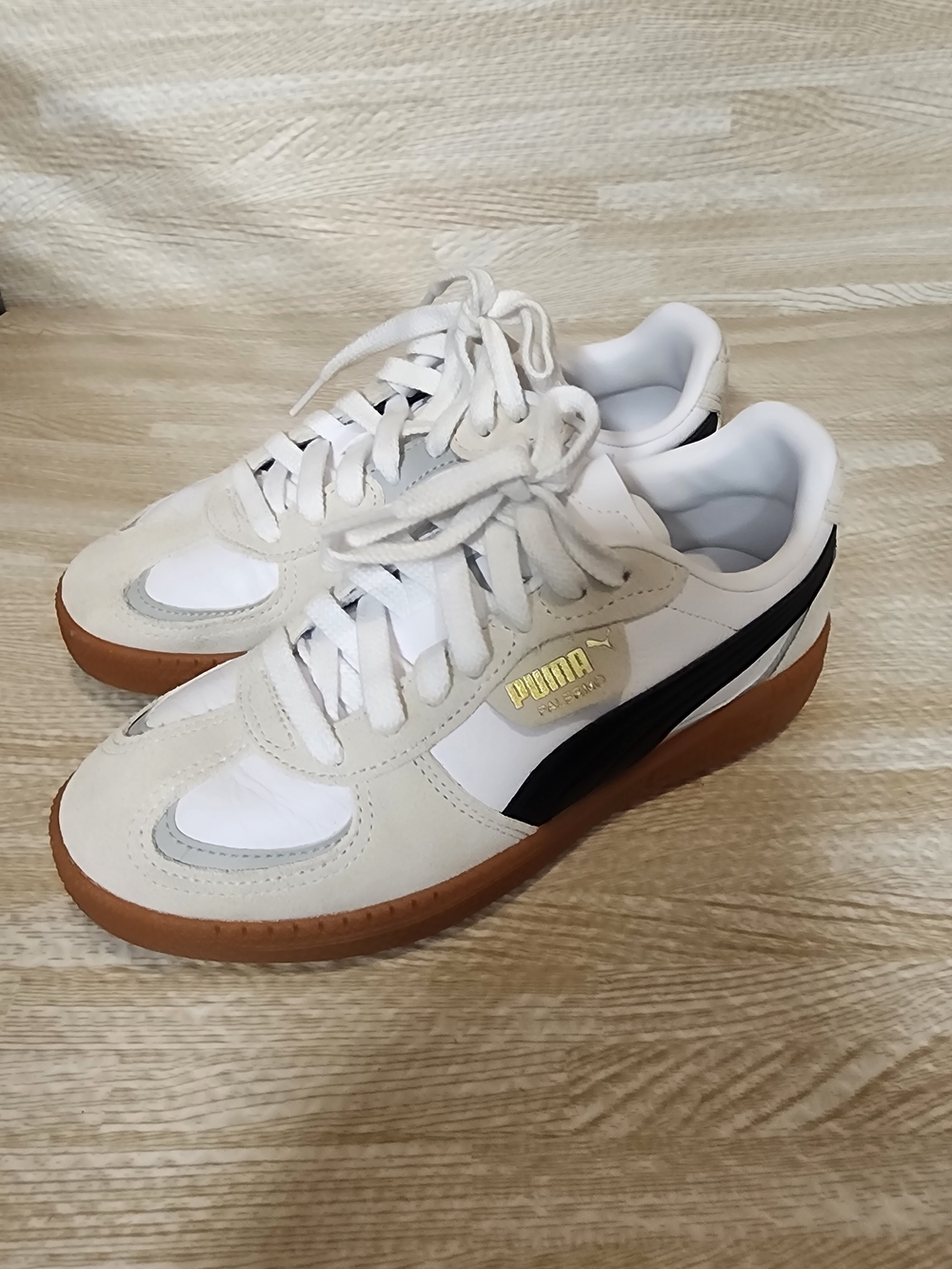 Puma Palermo White Vapor Gray Black Gum Sneakers Women’s 7.5